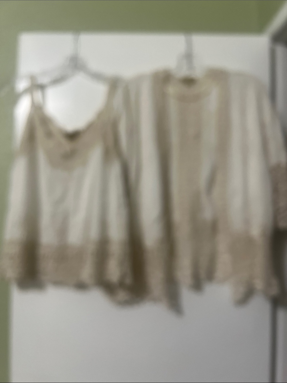 Cream Lace-Trim Women's linen blend tank and jacket by Democracy